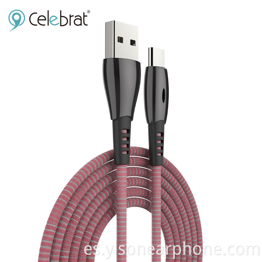 Venta al por mayor de fábrica CB-12T Fabricación de chaqueta de PVC + TPE Cable de carga rápida tipo C USB para Samsung para Huawei